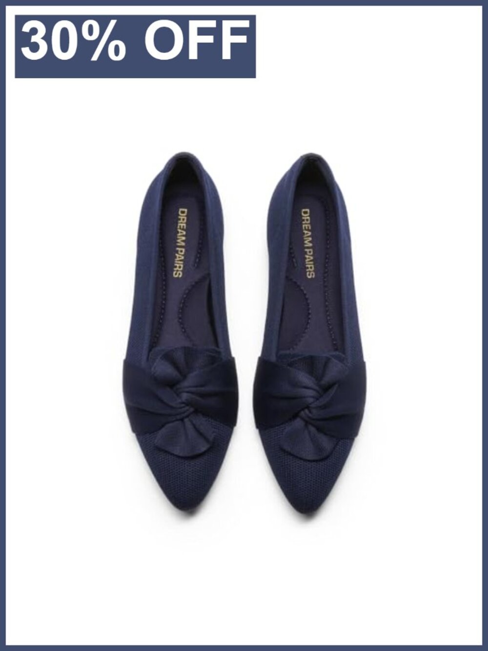 Womens Pointed Toe Ballet Flats Knit Comfortable Foldable Travel Shoes